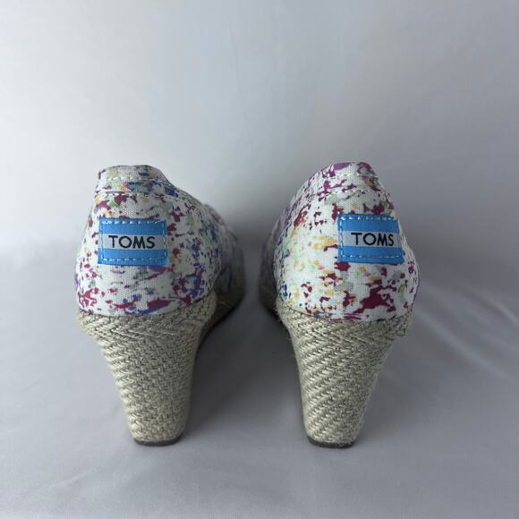 TOMS Women's Floral Open Toe Wedges Women's Size 10 Heels - Picture 3 of 7